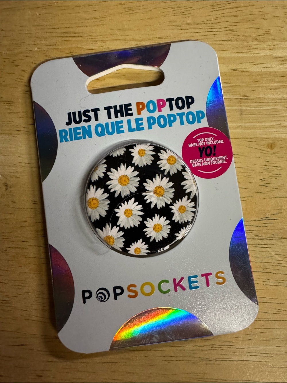 PopSocket Daisy PopTop Phone Grip - Black/White/Yellow